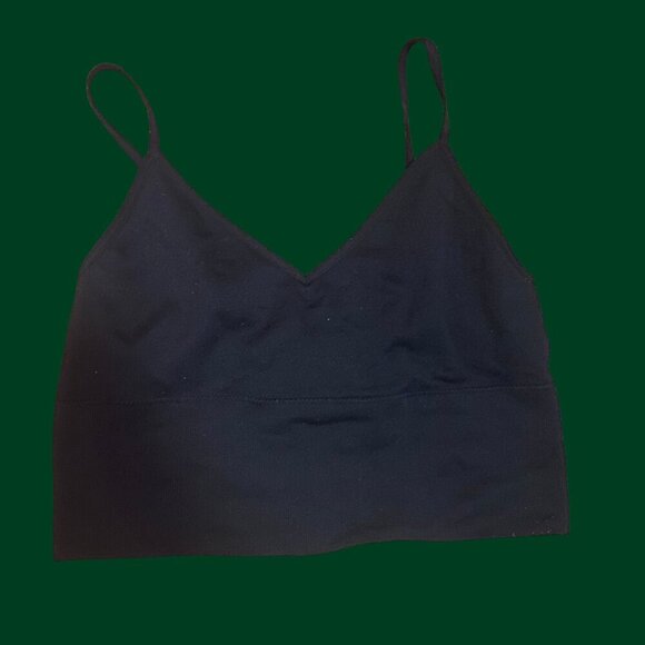 Dynamite Black V-Neck Cropped Cami Tank Top | Size M - Picture 2 of 5